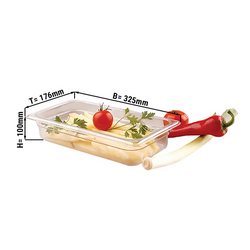 Polycarbonate GN 1/3 container - clear - Height: 100mm