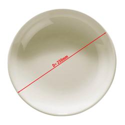 (10 pcs) TEOS - Assiette creuse - Porcelaine - Ø250mm - Crème
