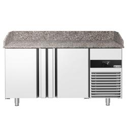 Mesa pizzera refrigerada PREMIUM - 1550x800mm - encimera de granito - con 2 puertas ciegas