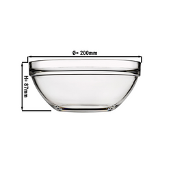 Chef´s Glazen schaal - 1,7 liter - 12-delige set