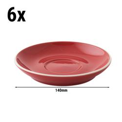 (6 komada) COLORS - Tanjurić cappuccino šalice - Ø 140 mm - Crvena boja 