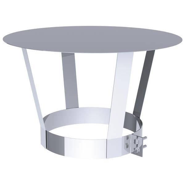 Ventilation Duct Rain Cap - Double-Wall Ø200 - Stainless Steel 0.50 mm - Hood Ø450 - Adapter Ø250