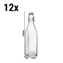 (12 peça) Garrafa de vidro Bormioli Rocco - DUBLIN - com rolha de balanço - 500 ml