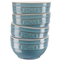 STAUB | CERAMIQUE - Ensemble de bols, 4 pièces - Ø 140 mm - Céramique - Turquoise antique    