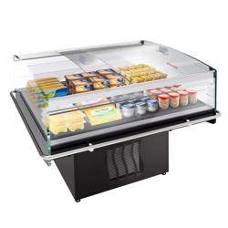 Ilha de refrigeração - 1380x1173mm - 1310L - com 2 portas deslizantes em vidro - Preto