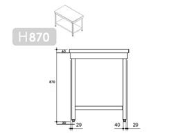 Edelstahl Arbeitstisch PREMIUM - 2000x600mm - mit Grundboden ohne Aufkantung