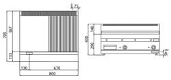 شواية مسطّحة كهربائية تجارية - 13,80 kW - أملس ومُضلّع - مساحة الشواء: 795x535mm