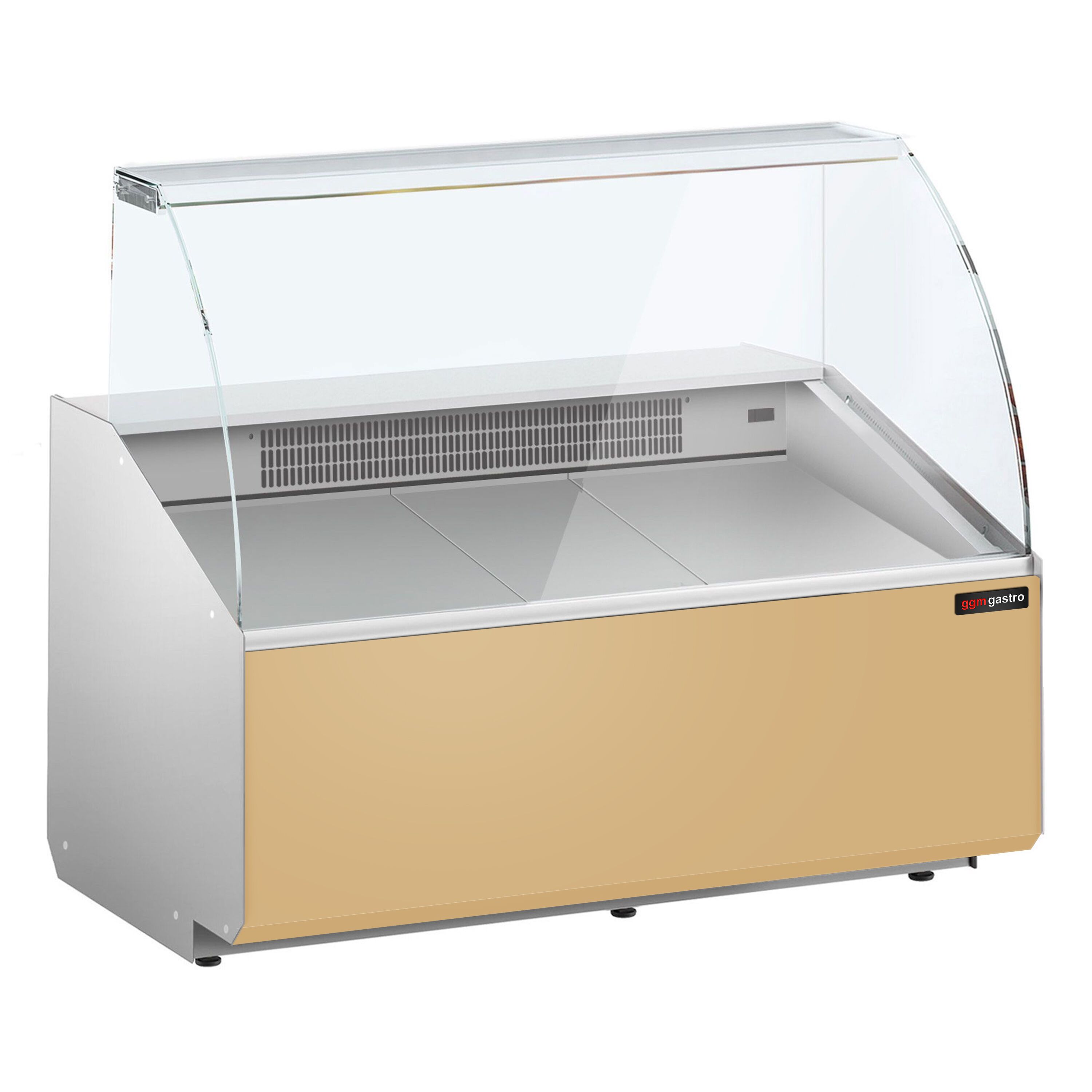 Comptoir vitrine réfrigérée - 1256x979mm - +2/+6°C - 262L - Façade beige - 2 portes