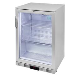 GASTRO-COOL | Réfrigérateur de bar - 600 mm - 128 Litres - avec 1 porte vitrée battante - Argent    