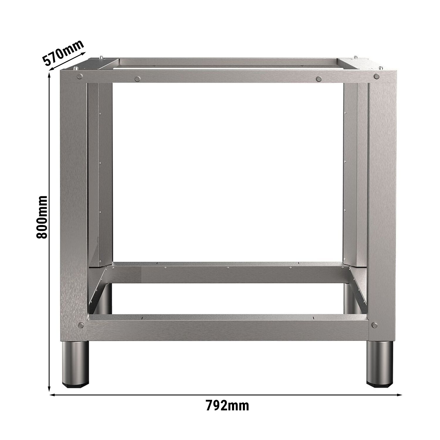 Support pour four à air chaud - 792x570x800mm - Inox - compatible avec HV560-1, HV560-2, HV505-1, HV505-2 & HV580-5 - sans porte-plaques