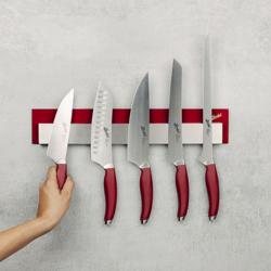 BERKEL | Wall-Mounted Magnetic Knife Strip – Red - 430 mm - AISI 304 Stainless Steel