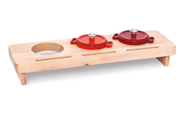 Kookpanhouder - hout - 176x541x70mm - Ø 100mm - voor 3 pannen - passend voor SMTK100O