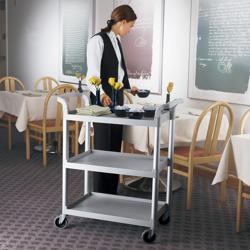 CAMBRO | Carrello di servizio in polipropilene - 835x410mm - con 3 ripiani - Grigio maculato