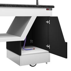 Buffet gekoeld BELFAST - 2000mm - met gekoelde kuip & zwenkwielen - voor 5x GN 1/1 - zwart