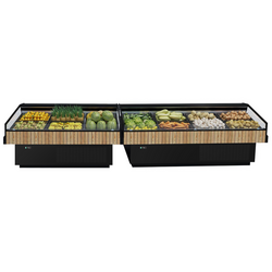 ویترین خنک کننده / یخچال جزیره ای - 2500 میلی متر - نما چوبی - دارای 8 سبد