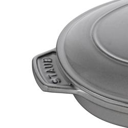 STAUB | Oval Cast Iron Casserole with Lid – 230 mm - Graphite Grey - Grill Compatible