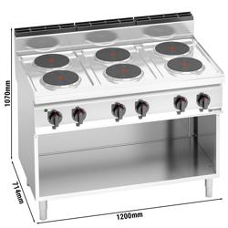 Elektrický sporák 6x plotýnka kulatá (15,6 kW)