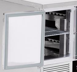 Koelwerkbank PREMIUM - 900x700mm - met 1 deur - met 2 lades