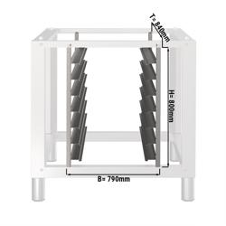 7x GN 1/1 Support de tôle - 790x840x800mm - Inox - GN 1/1 - avec rails espacés de 80mm - pour UKDV920