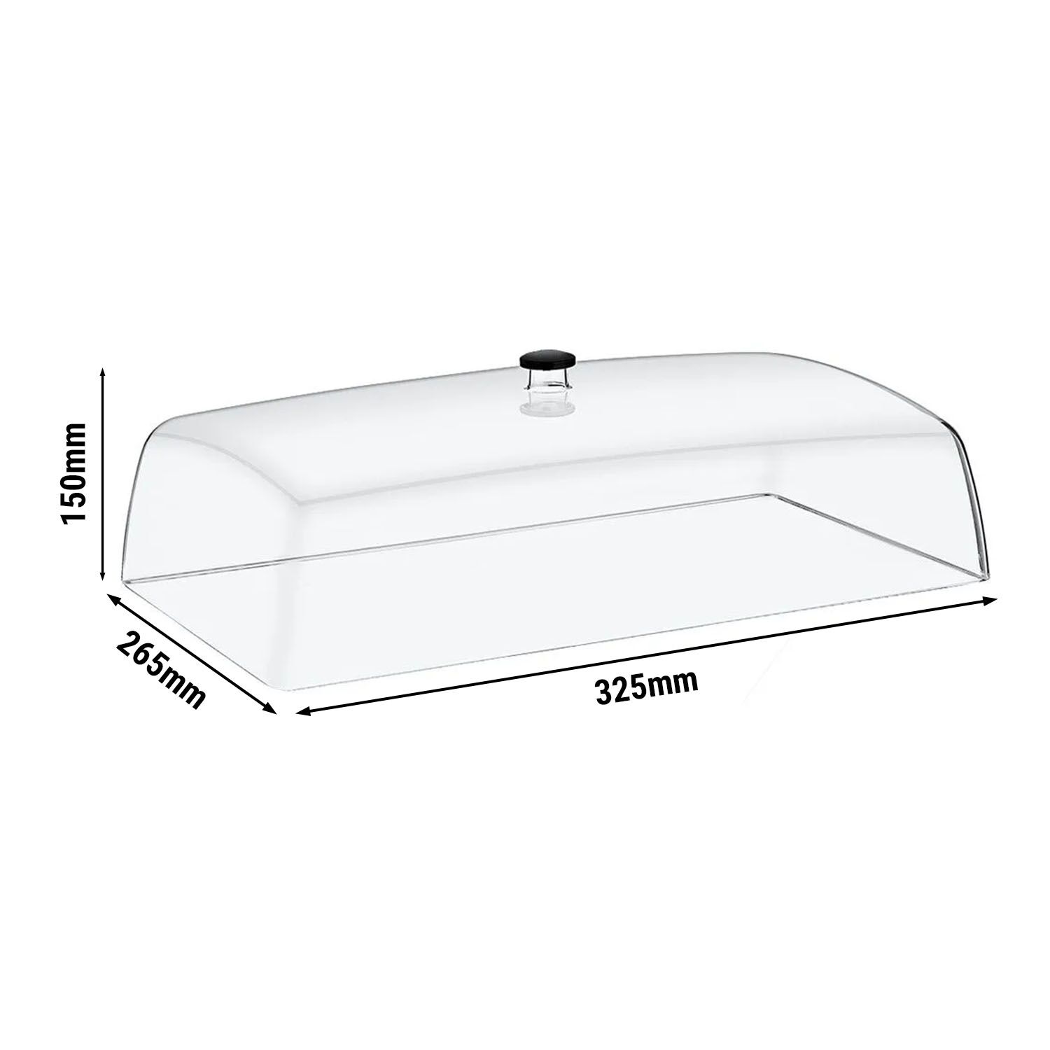 Couvercle de présentation - GN 1/2 - Polycarbonate - 335x274mm - Hauteur:145mm