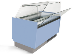 Ice cream counter - Liam - 1310mm - with LED lighting - for 10 + 10 containers - light blue