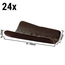 (24 db) Tál - TURKEY - kőedény - szögletes - 155x100 mm - barna / kék