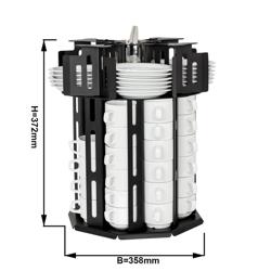 Kop- en schoteldispenser - roterend - Zwart - Opbouwmodel