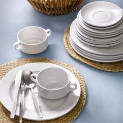 (6 pieces) Flat Dinner Plates – Ø180 mm - White - Porcelain