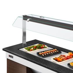 Hűtött pult DUBLIN - 1600 mm - felszereltség: Hűtőlap & görgők - fekete gránit