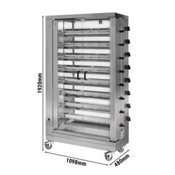 Girarrosto a gas - 47,2kW - con 8 spiedini per un massimo di 48 polli