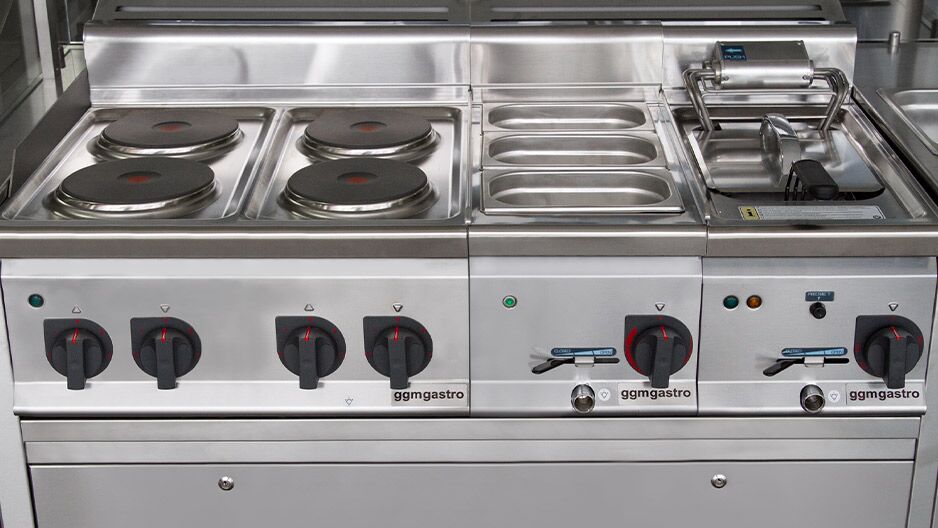 Station de cuisson mobile - 1600 x 850 mm - Hauteur : 1170 mm