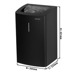 AIR-WOLF | Commercial waste bin - 25 litres - Stainless steel - Matt black