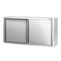 Armadio pensile in acciaio inox PREMIUM - 1600x400mm - con porte scorrevoli - 800mm di altezza