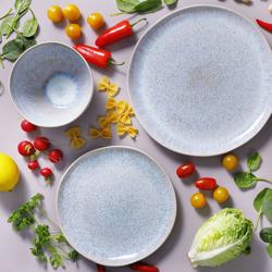 (12 pcs) Bowl - Light Blue Sea - Stoneware - 800ml - Ø 150mm - Blue