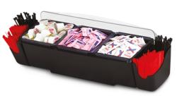 Pojemnik barmański na dodatki - 3 duże wkłady - 3x2,20L (łącznie 6,60L) - z pokrywą