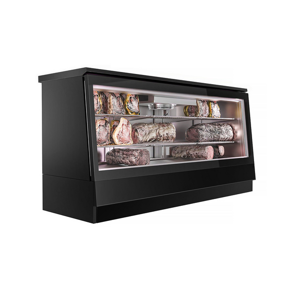 Vleesrijpingskast koelvitrine - 2000mm - Zwart