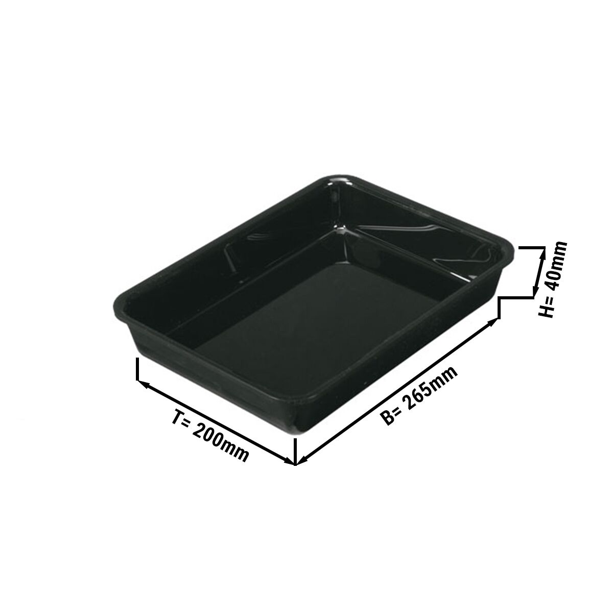 Plateau de présentation - Polycarbonate - 265x200x230mm - Noir - rectangulaire