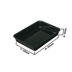 Rechthoekige presentatieschaal - Zwart - BPA-vrij - 265 x 200 x 40 mm | Vleesschaal | Display schaal | Voedselschaal | Dienblad | Schaal | Bereidingsschaal