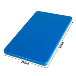 Snijplank - 250x400mm - Dikte: 20mm - HACCP-conform - HDPE 500 - Blauw - Vaatwasmachinebestendig