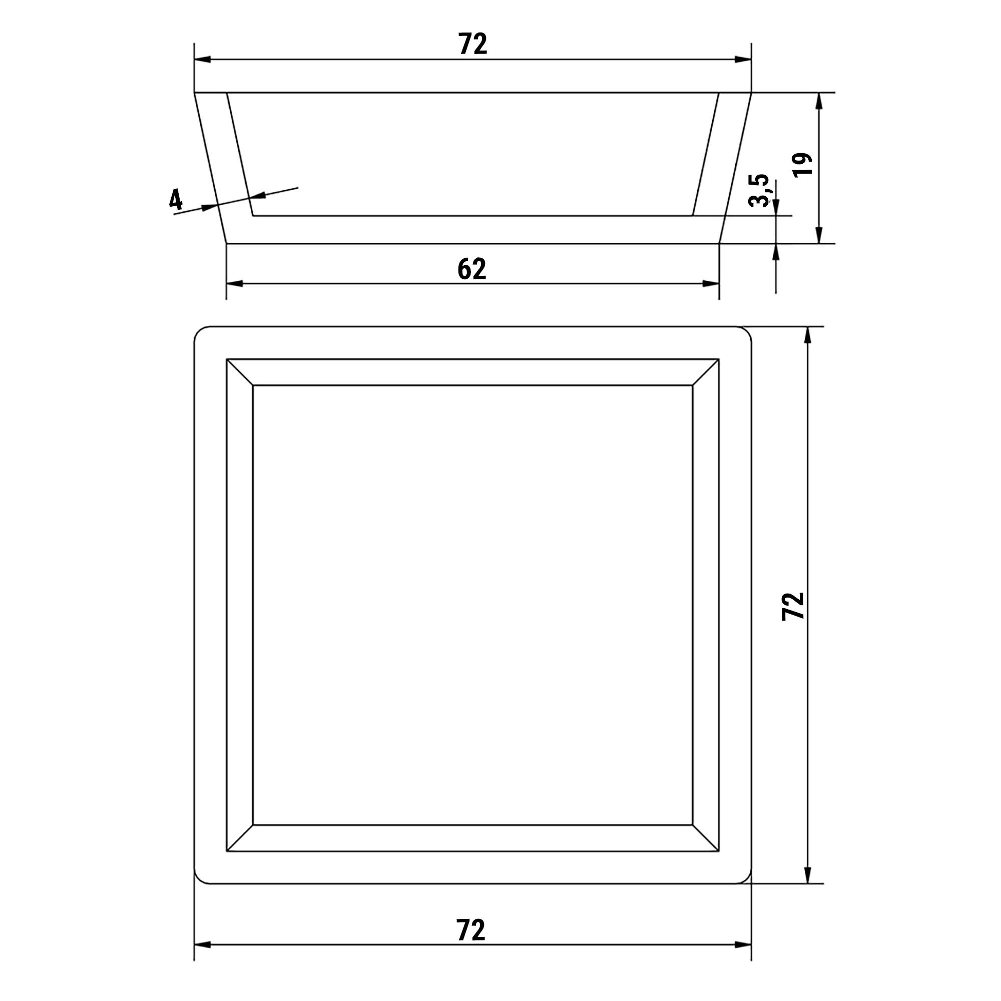 Plaques pour machine à tartelettes TMNP - Forme de tartelette : carrée - 72 x 72 mm - pour 12 tartelettes