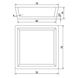 Platten für Tartelette-Maschine TMNP - Tartelette-Form: Quadratisch - 72x72mm - für 12 Tartelettes