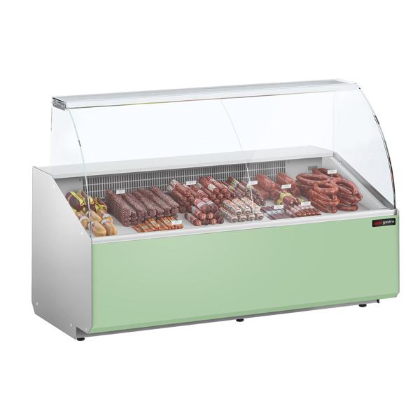 Comptoir vitrine réfrigérée - 1881x979mm - +2/+6°C - 387L - Façade vert clair - 3 portes