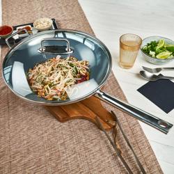 ZWILLING| Wok Pan – Ø 32 cm - Stainless Steel - Ceramic Nonstick - Induction Ready - Glass Lid