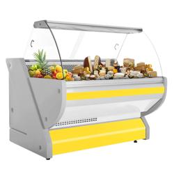 Koelvitrine - 1525x1150mm - gebogen ruit - granieten werkblad - verlichting - automatische ontdooiing