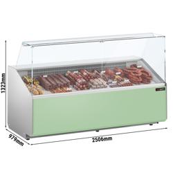 Koeltoonbank - 2506x979mm - 512 liter - front hellgroen - rechte ruit - met 4 deur(en)