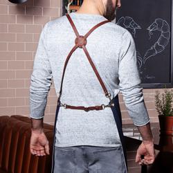 KARLOWSKY | Denim Cross-Back Chef Bib Apron – Denim Blue - 68 x 80 cm - 100% Cotton