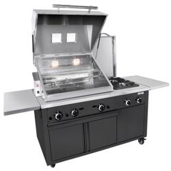 Gasbarbecue - 22,5kW - Zwart - incl. Hähnchenspieß, wielstel