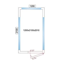 Kylrum - 1,2 x 2,1 m - höjd: 2,01 m - 3,7 m³ - med 3 glasväggar
