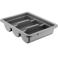 Vassoio portaposate - con 3 scomparti - incl. coperchio - 415x300mm - Altezza: 107mm - polipropilene (PP) - Grigio