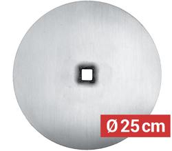 Piatto per spiedo per kebab - Ø250mm - acciaio inox - compatibile con spiedi 12x12mm